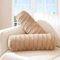 Cheer Collection Faux Fur Bolster Pillows – Soft Decorative Cylinder Pillows by CheerCollection