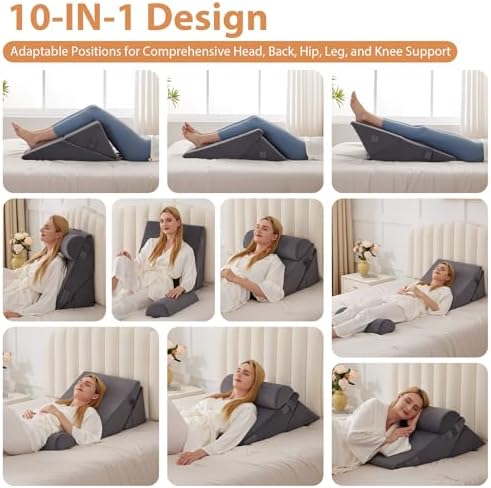 3PCS Wedge Pillow for Acid Reflux Relief, Adjustable Wedge Pillow Headboard - Image 2