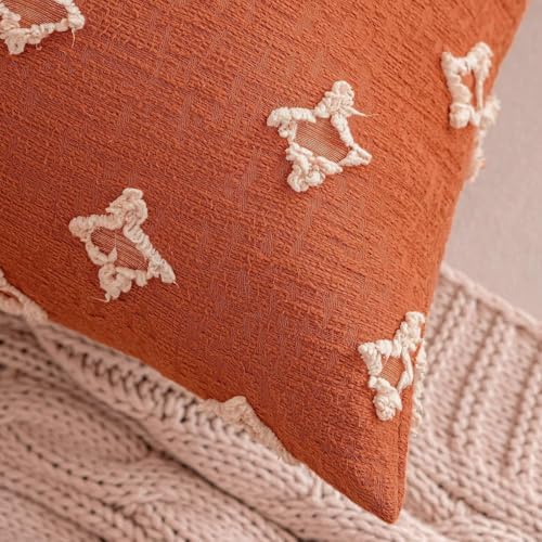 MIULEE Set of 2 Decorative Throw Pillow Covers Rhombic Jacquard Pillowcase Fall - Image 2