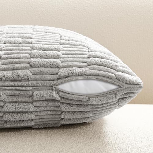 Kevin Textile 12x24 Inch Lumbar Pillow Cover 1 Pack Soft Plush Stripe - Image 3