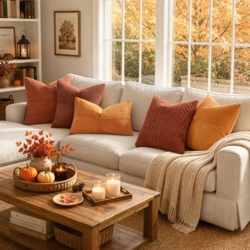 MIULEE Fall Burnt Decorative Throw Pillow Covers - Image 6