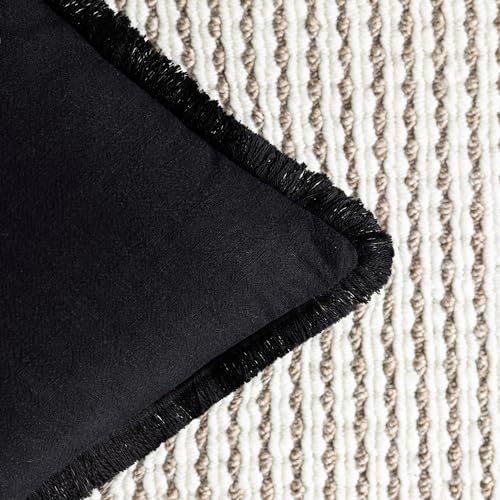 Foindtower Decorative Linen Fringe Throw Pillow Covers 20×20 Inch - Image 3