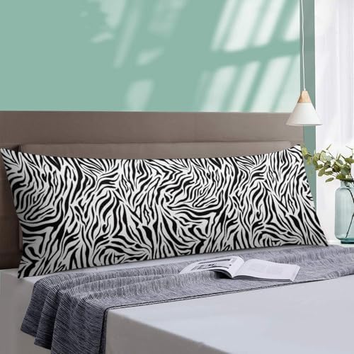 Zebras Body Pillow Pillowcase Black and White Zebra Long Body Pillow Cover - Image 5