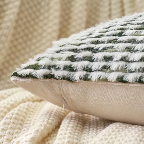 Aeckself Boho Chenille Tufted Pillow Cover 20 x 20 Inch, Decorative Square - Image 3