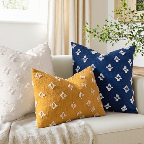 MIULEE Set of 2 Decorative Throw Pillow Covers Rhombic Jacquard Pillowcase Eruo - Image 5