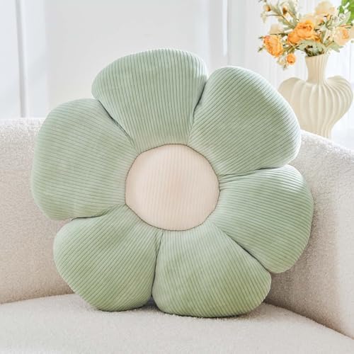 Kcvvcr Sage Green Flower Pillow, 19.6" Cute Flower Shaped Floor Pillow by Kcvvcr