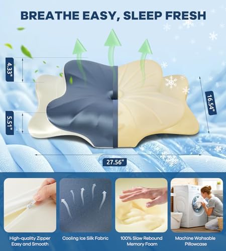 DONAMA Cervical Pillow for Neck and Shoulder Pain Relief, Cooling Contour - Image 3