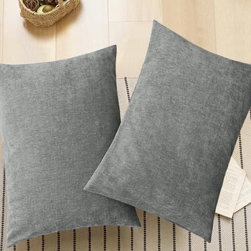CaliTime Decorative Throw Pillow Covers 26 X 20 Inches Medium Grey - Image 5