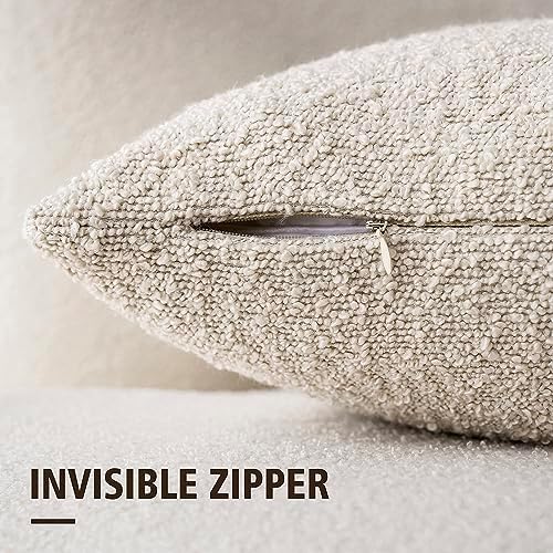 Foindtower Decorative Textured Boucle Throw Pillow Covers 24x24 Inch - Image 2