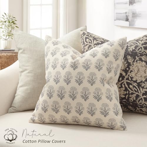 Farmhouse Floral Pillow Covers 26x26 Set of 2, Country Botanical Throw Pillow - Image 2