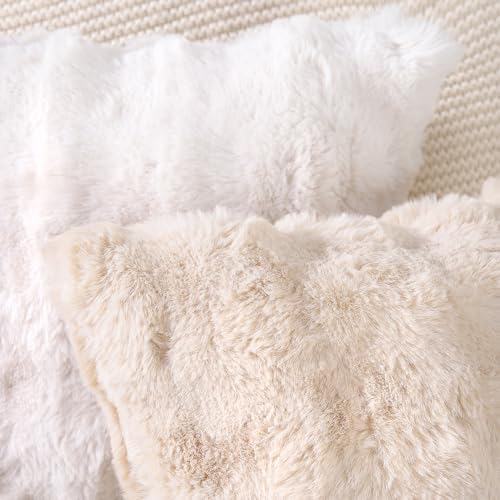 MADIZZ Pack of 2 Thick Plush Faux Wool Throw Pillow Covers Soft Boho Throw - Image 5