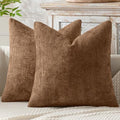 MIULEE Decorative Couch Throw Pillow Covers 20x20 in Golden Brwon 2 Pack by MIULEE