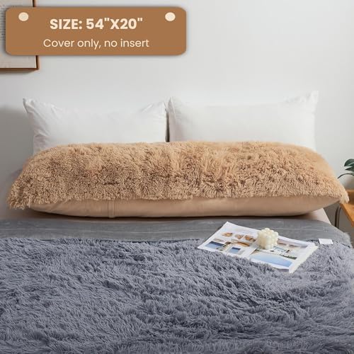 MEGO Luxury Fluffy Faux Fur Body Pillow Cover 20x54 - Image 3