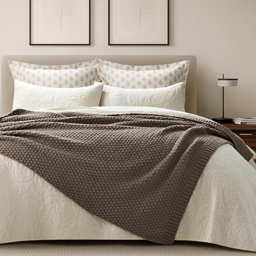 EVERGRACEHOME Chunky Chenille Knit Throw Blanket, 50 x 60, Mocha Brown - Image 4