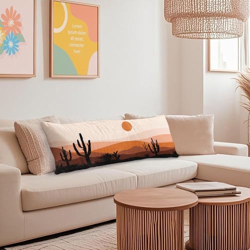 Boho Terracotta Sunset Western Southwestern 20x54 Body Pillow Cover Case - Image 4