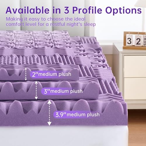 MUXHOMO 2 Inch 7-Zone Full Mattress Topper, Egg Crate Memory Foam Mattress - Image 6