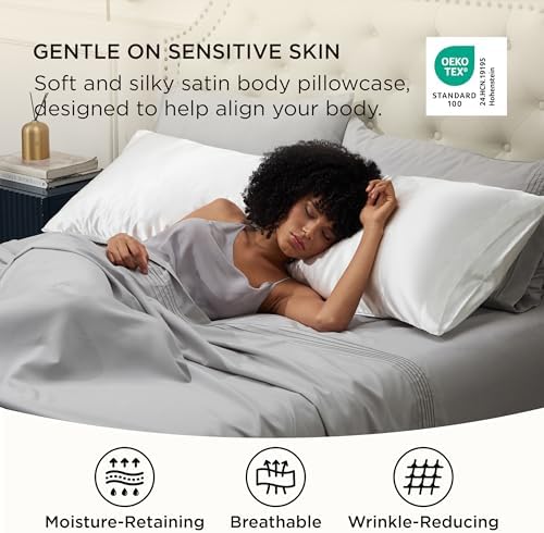 Bedsure Body Pillow Pillowcase, Similar to Silk Pillow Case, Pure White - Image 2