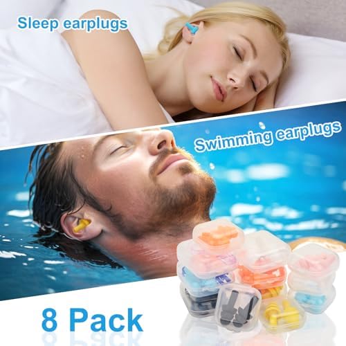 Ear Plugs for Swimming, Sleeping Noise Cancelling, Reusable Silicone Earplugs - Image 3