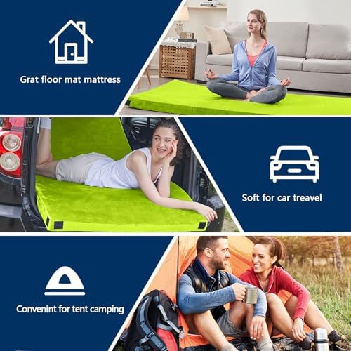 CYMULA Memory Foam Camping Mattress Pad, Sleeping Mat, Portable Roll Up Mattress - Image 4