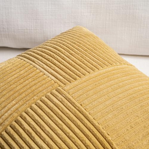 Fancy Homi 2 Packs Mustard Yellow Lumbar Decorative Throw Pillow Covers 14x22 - Image 3