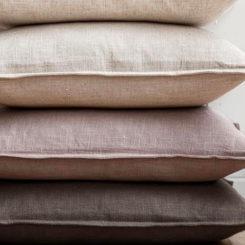 Foindtower Linen Solid Decorative Throw Pillow Covers 16x16 Inch Dusty Pink - Image 5