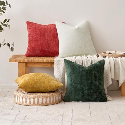 MIULEE Decorative Couch Throw Pillow Covers 18x18 Inch Christmas Red 2 Pack - Image 4