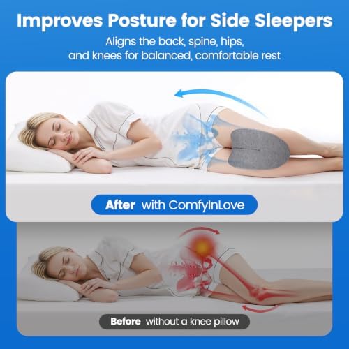 Knee Pillow for Side Sleepers, Memory Foam Leg Pillow - Image 4