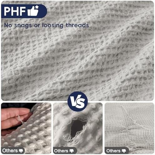 PHF Ultra Soft Waffle Body Pillowcase 20" x 54", Light Grey, No Insert - Image 4