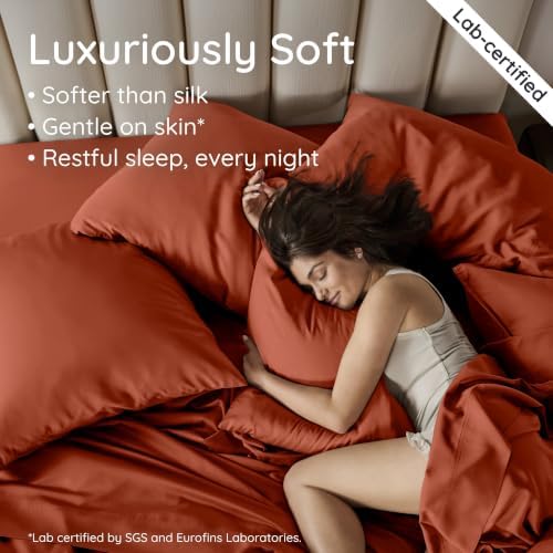 Bambaw 100% Viscose Derived from Bamboo Sheets Queen Size Set – 4pcs Cooling - Image 5