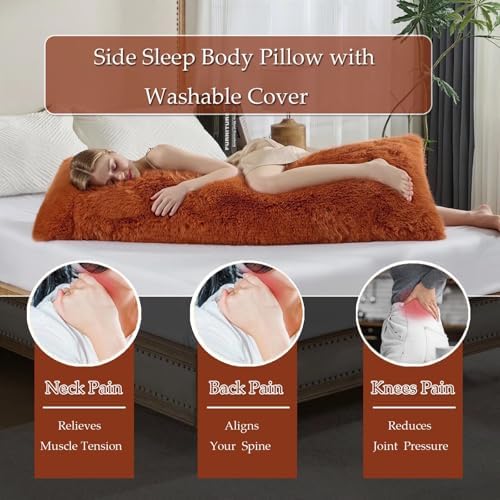 20x54 inch Luxury Fluffy Body Pillow Cover, Shaggy Furry Body Pillowcase - Image 6