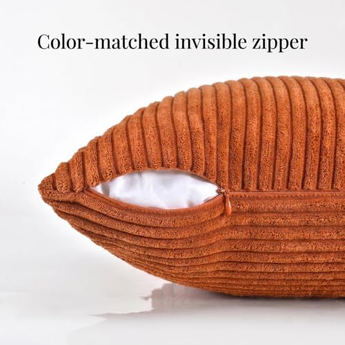 Fancy Homi Set of 2 Burnt Orange Boho Long Lumbar Body Decorative Throw Pillow - Image 3