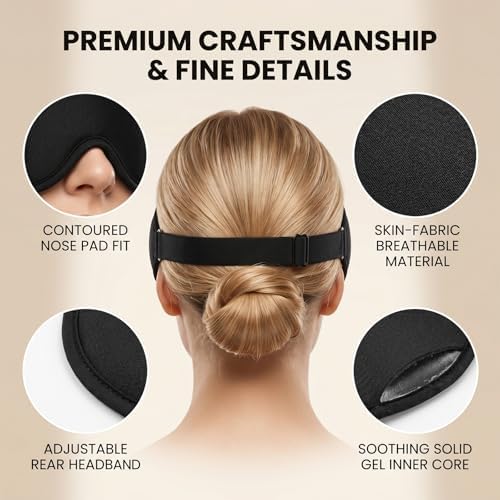 3D Cooling Gel Eye Mask for Migraines and Puffy Eyes, Cold/Heat Therapy for Dry - Image 5