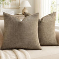 decorUhome Chenille Throw Pillow Covers 22x22 Set of 2, Light Taupe by decorUhome
