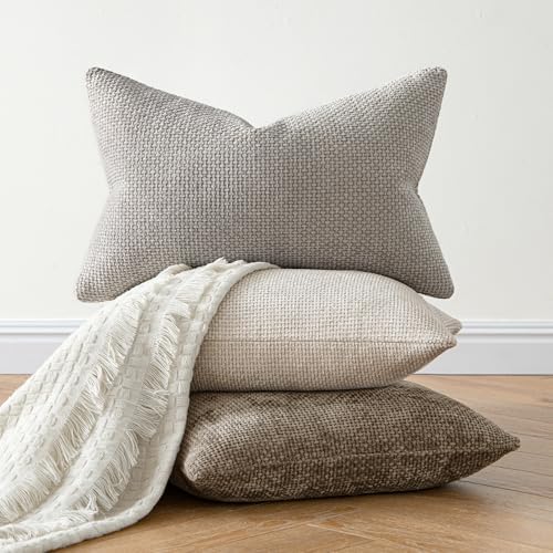MIULEE Decorative Neutral Khaki Euro Sham Pillow Covers 24x24 Inch 2 Pack - Image 5