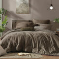 Monbix King Size Comforter Set 7 Pieces Taupe Grey Bed in a Bag by Monbix