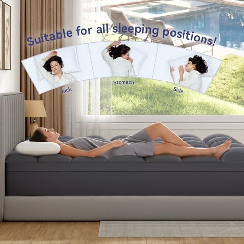 ELEMUSE Full XL Grey Mattress Topper, Thick Pillow Top Mattress Pad - Image 5