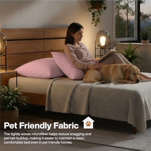 QUEENSBAY Standard Pillow Cases Set of 2, Microfiber Cooling Pillowcases - Image 7