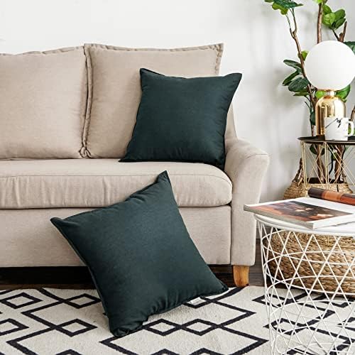 Jeanerlor 18"x18" Solid Cotton Linen Decoration Throw Pillow Case - Image 2