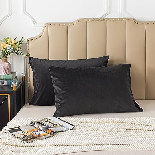 H HOUSEHOLD Set of 2 Velvet Queen Size Pillowcase, Soft and Cozy Luxury Fuzzy - Image 3