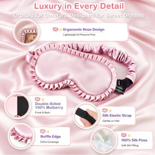 Kids Silk Sleep Mask, 22 Momme 100% Mulberry Silk Eye Mask - Image 2