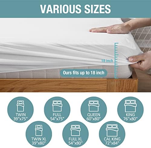 Bedecor California King Mattress Protector, Waterproof Cotton Terry Cover - Image 4