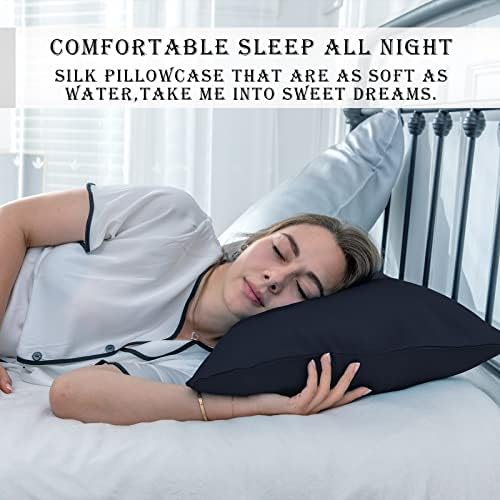 Silk Pillow Cases 2 Pack, Soft Breathable and Sliky Standard Size Pillow Cases - Image 6