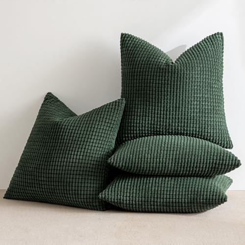 MIULEE Decorative Pillow Covers 18x18 Inch Set of 4 Christmas Dark Green - Image 7