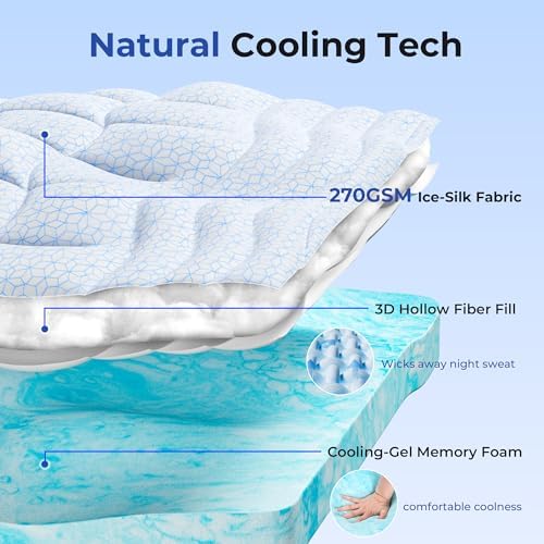HOMRELEXA Dual Layer 4 Inch Cooling Memory Foam Mattress Topper Twin Size - Image 3