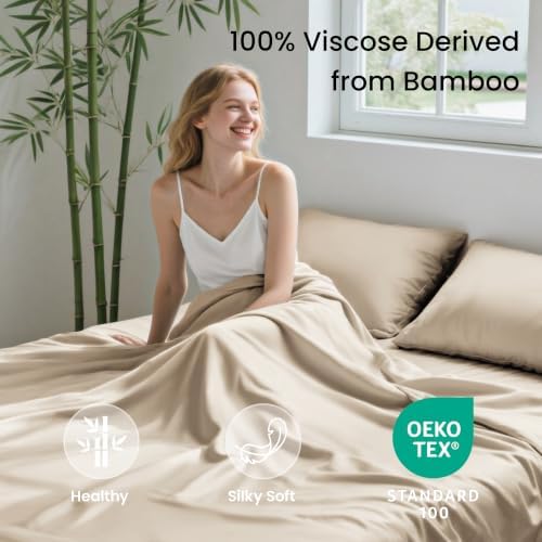Love's cabin 4 Piece Full Size Sheet Set, 100% Rayon Derived from Bamboo - Image 2