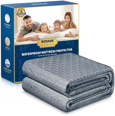 Premium 100% Waterproof Twin Mattress Protector, Breathable Cooling 3D Air by BOSANE