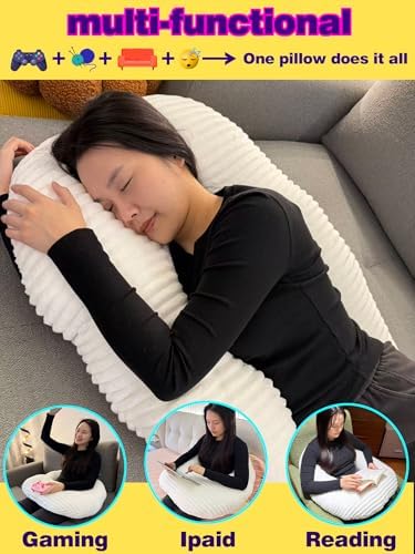 Crochet Pillow for Lap Support Lap Pillow for Gaming White - Image 5