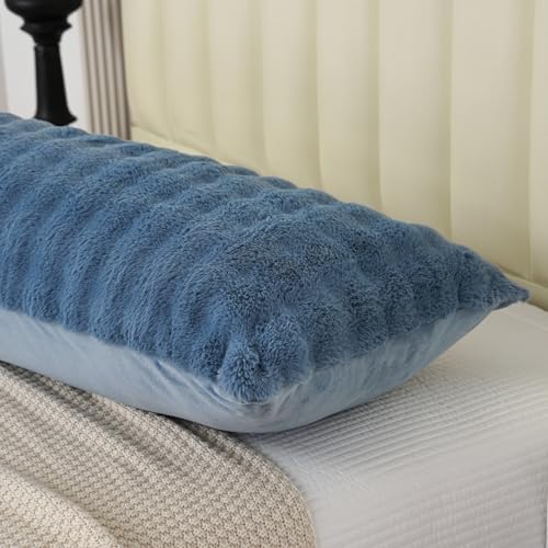 Fluffy Faux Fur Body Pillowcase, Luxury Bubble Waffle Carved Plush Long Size - Image 6