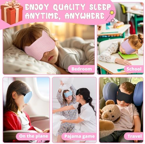 Kids Sleep Mask Eye Mask: 3D Contoured Cup Sleeping Masks Pressure-Free - Image 6