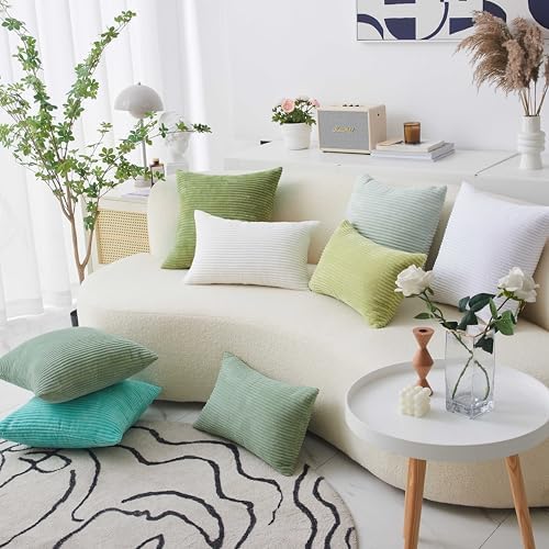 Home Brilliant Sage Green Throw Pillow Covers Couch Pillow Covers Set of 2 - Image 6